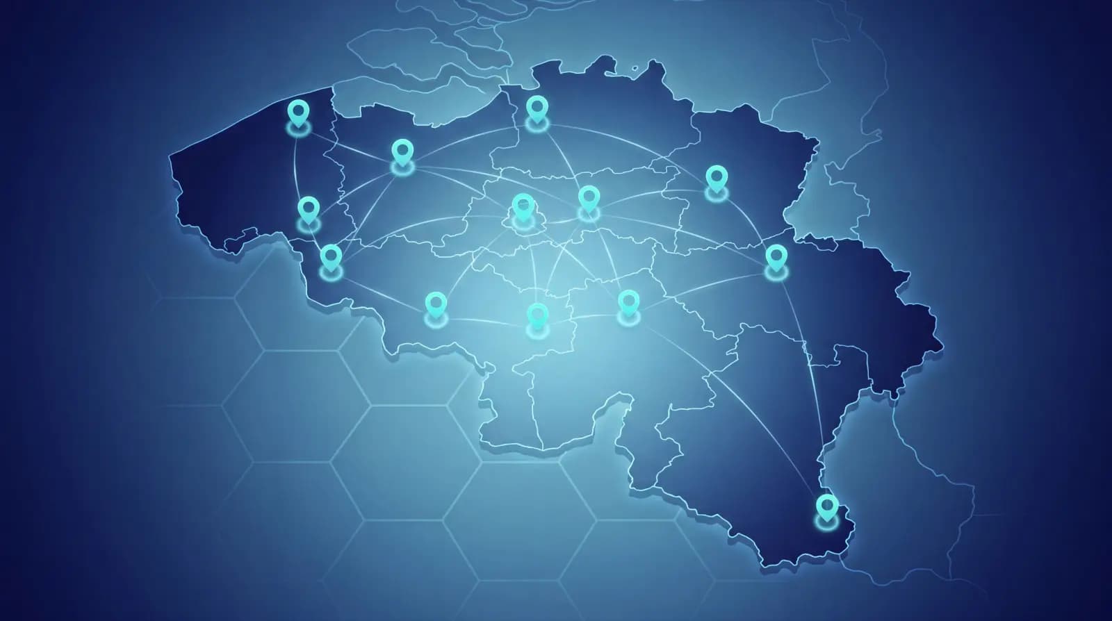 Carte de la Belgique avec les cabinets comptables référencés